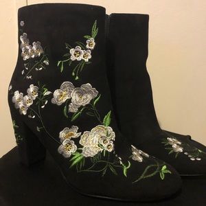 Black Faux Suede Booties